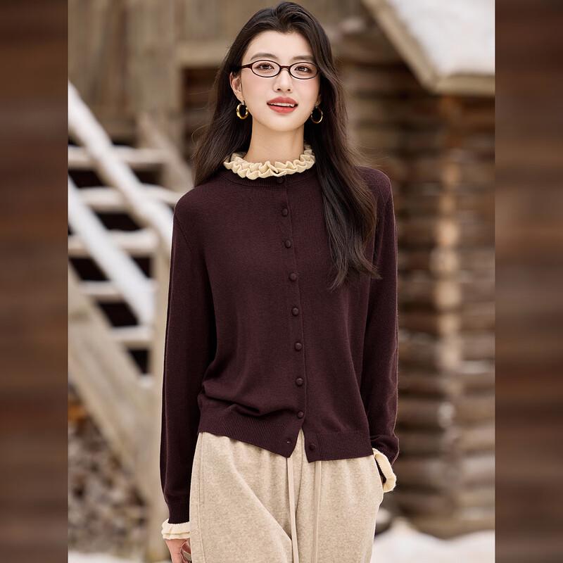 Women's Elegant Ruffle Trim Knitted Sweater