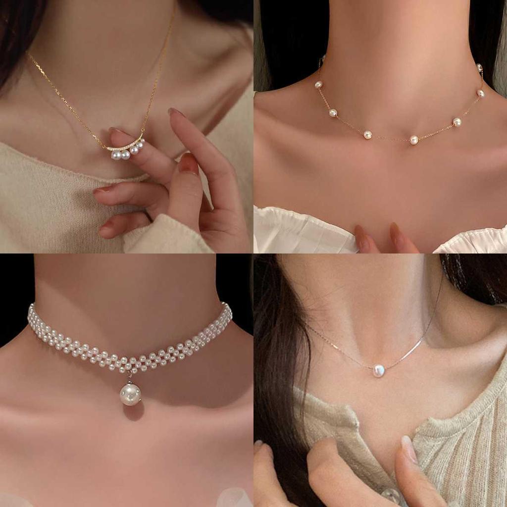 Elegancki Francuski Srebrny Naszyjnik z Perłą w Kształcie Serca - Luksusowy Łańcuszek na Kluczową Kostkę dla Kobiet