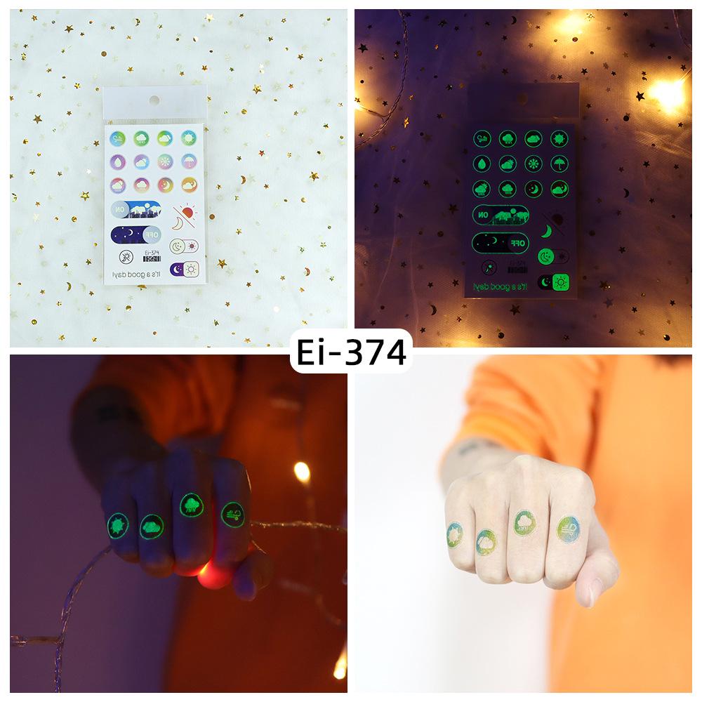 Glowing Temporary Tattoo Sticker: Cute Tech-Inspired Luminous Design 120x75 mm