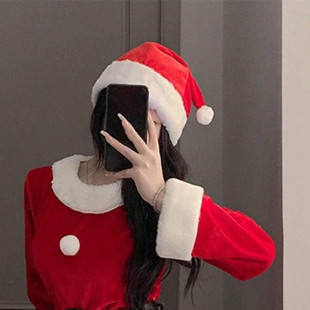 New Year Christmas Dress Women Pajamas Long Sleeve Nightwear Comfortable Red Dress Suit  Gifts