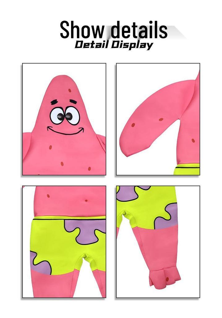 SpongeBob, Patrick, and Squidward Cosplay Outfit for Children's Day Parent-Child Performance