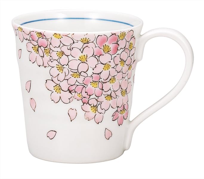 Kutani ware Iwataya mug, cherry blossom design K9-990
