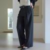 Elssibeui One-Tuck Wide Slacks_Black