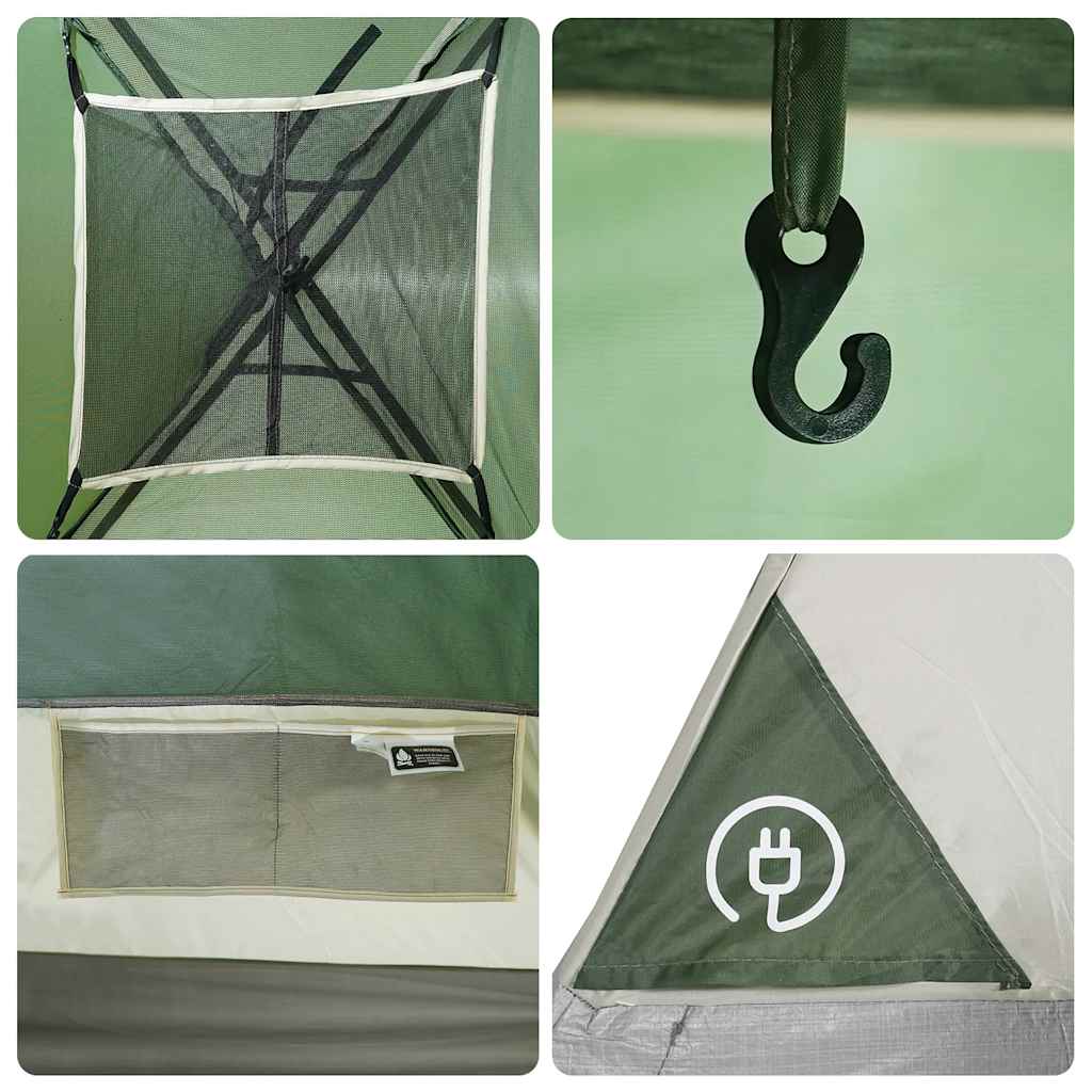 4 Person Camping Tent Green Waterproof