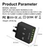 65W 6 Ports USB Fast Charger EU/US/UK Plug Quick Charge 3.0 for IPhone 16 15 14 13 Xiaomi Samsung Redmi K60 Travel Mobile Wall Charger