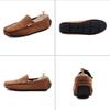 New Flock Leather Casual Lazy Driving Men's Shoes Summer Breathable Slip-On Red Shoes Peas Shoes  Men Shoes Sneakers