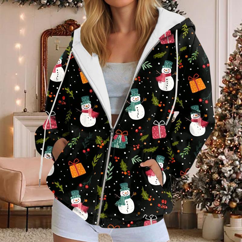Fall Hoodies for Women Women's Sweatshirt Christmas Graphic Hoodies Casual Long Sleeve Loose Pullover Tops With Ladies Fall Tops