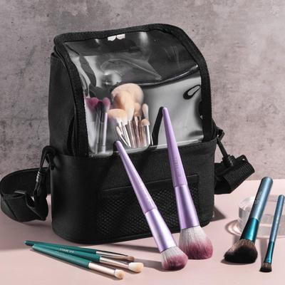 Large Capacity Vertical Makeup Brush Crossbody Bag for Professional Artists