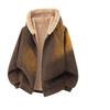 Unisex Winter Lychee-Korn Sattel Kapuzenjacke aus Baumwolle mit Fleece und Pelzkragen