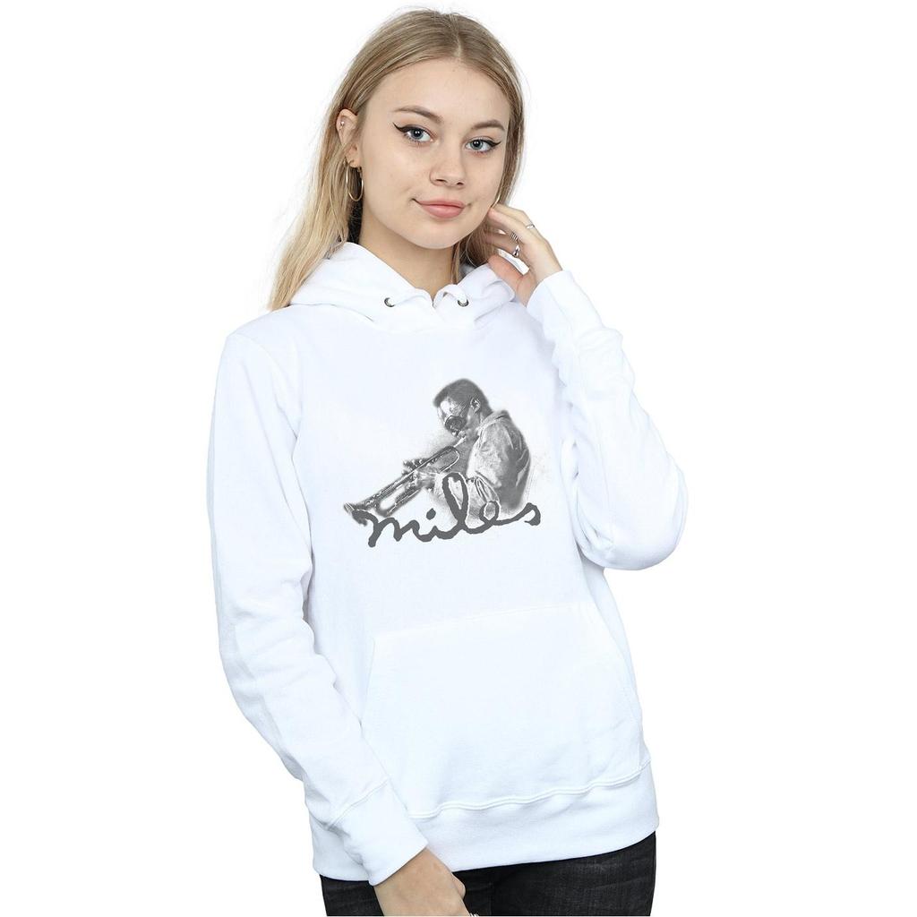 Miles Davis Womens/Ladies Profile Sketch Hoodie