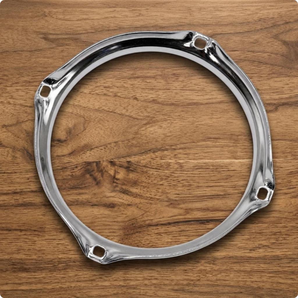 6-Inch Drum Hoop Chrome with 4 Holes Polished Hardware for Drummers,