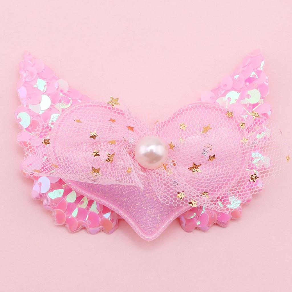Heart Wing Sequin Hair Clips & Patches for Clothing & Bags - Handmade Versatile Accessories