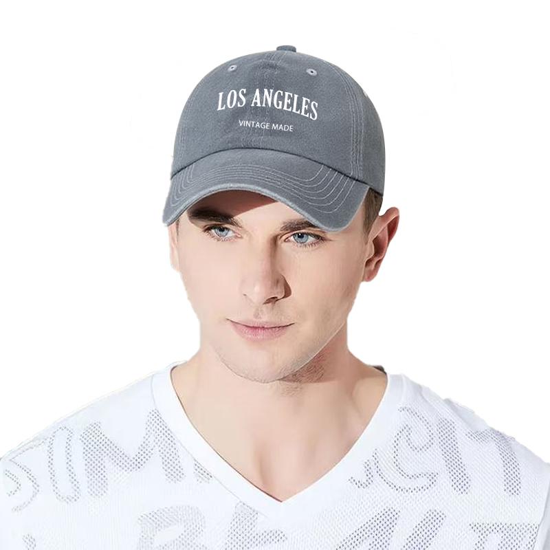 Unisex's "Los Angeles" Vintage-Print Baseballkappe, 100% Baumwolle, weiches Oberteil, verstellbare Größe für den Einsatz bei Outdoor-Sportarten.