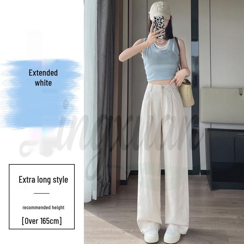 2026 Summer Women's Wide-Leg Cotton Linen High-Waist Casual Pants with Sun Protection