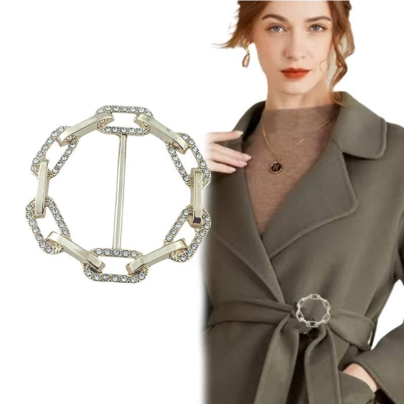 Premium Alloy Scarf Accessories Fashionable Large Buckle For Trench Coats