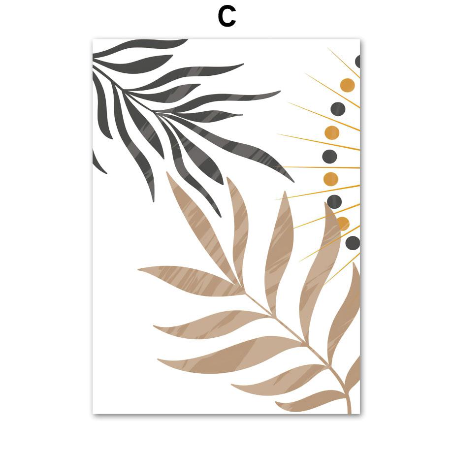 Abstract Boho Sun Rainbow Line Leaf Landscape Wall Art Canvas Painting Posters & Prints Hotel Bar Pictures For Living Room Decor