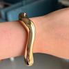 Vintage Hip Hop Teardrop Shaped Metal Cuff Bangles Punk Gold Color Creative Geometric Bracelet For Women Men Fashion Jewelry New