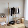 VidaXL Clothes Rack and Shelves and Wheels 100x38x175.5cm Bamboo, Coat Rack, Coat Rack with Shelf, 4008919