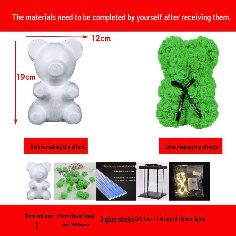 DIY Rose Bear Kit: Creative Foam Bear for Girlfriend's Birthday or Valentine's Day.