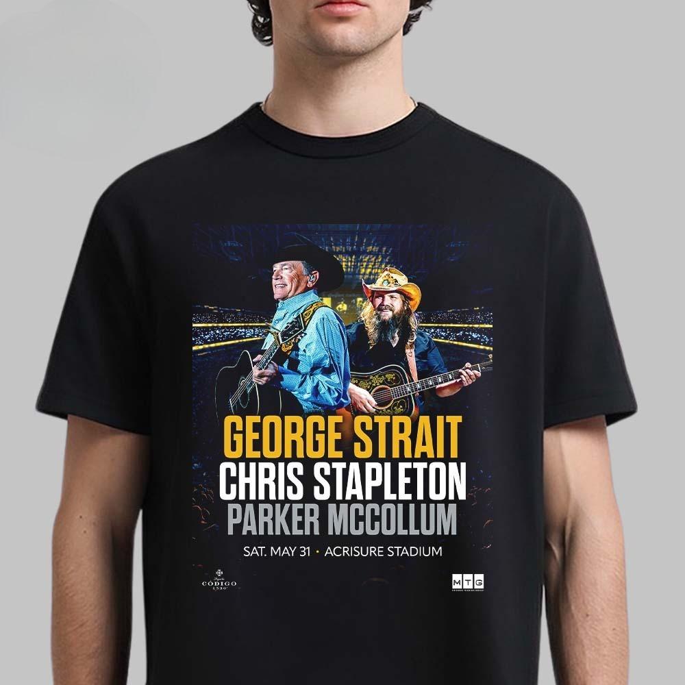 Rare George Strait with Chris Stapleton and Little Big Town Show in Inglewood CA 2025 At SoFi Stadium on July 19 2025 Unisex Tee