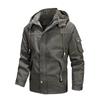 New autumn and winter men's medium and long loose stand-up collar hooded cotton jacket young men's coat
