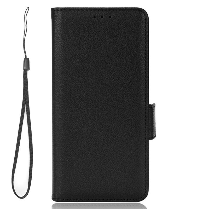 Nokia X30 5G Flip Lanyard Case with Card Slot - Lychee Leather Pattern, Solid Color