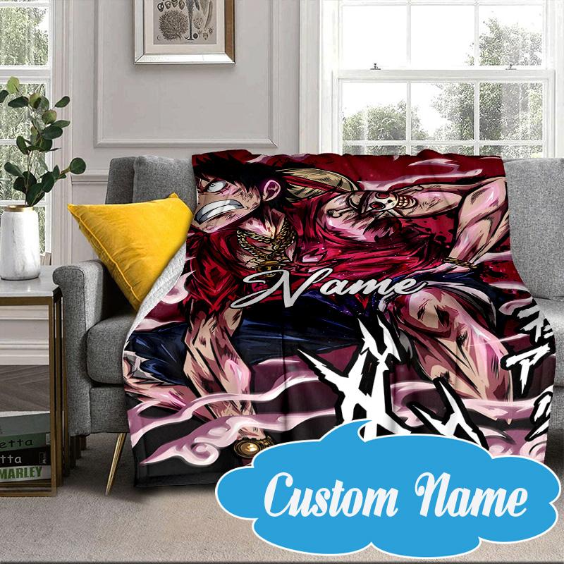 Custom Name Gojo Jujutsu Blanket bed sofa Blanket Flannel Blanket for Camping, Hiking, Picnic Essentials,gift for Fan family