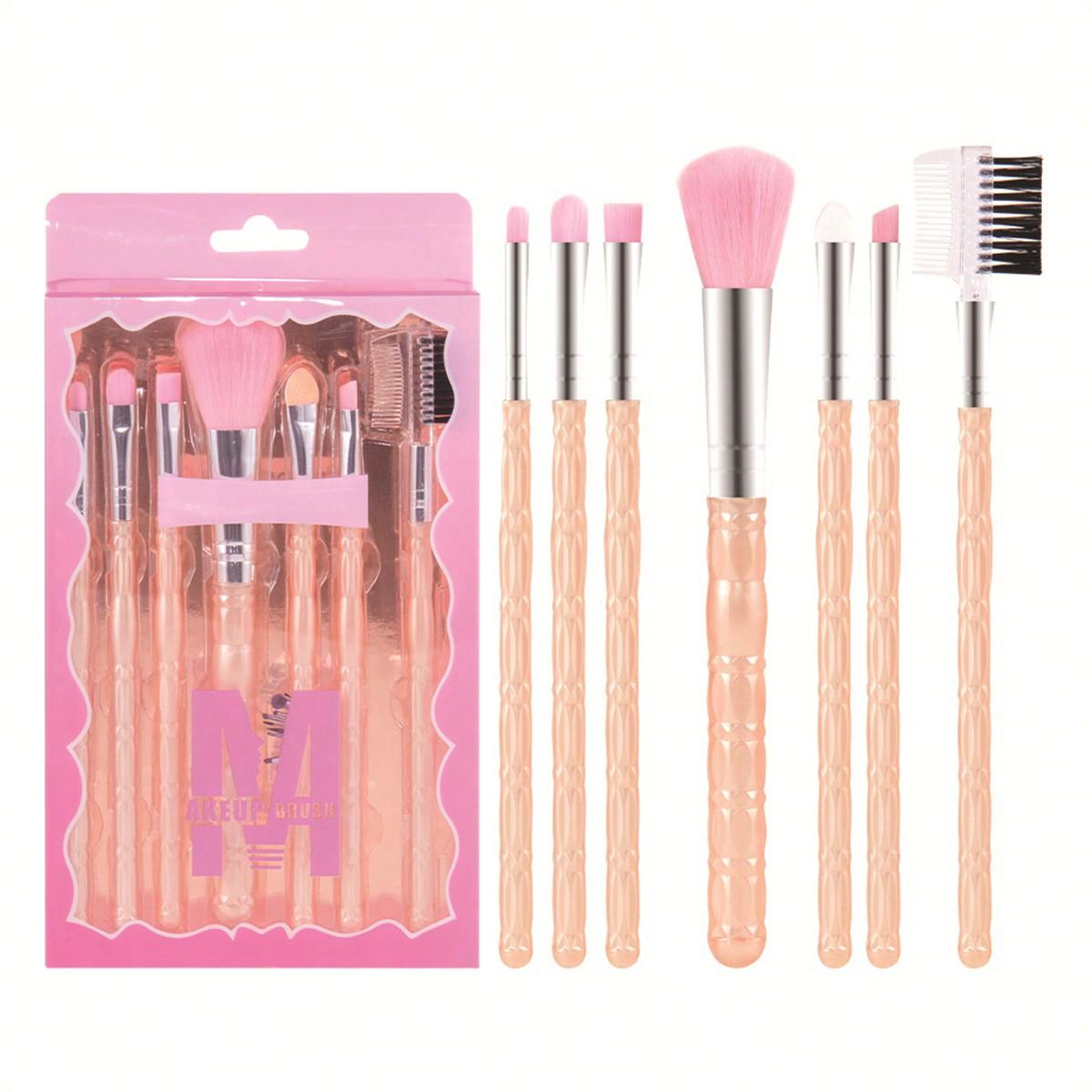 

1 шт. Набор кистей для макияжа, инструменты для макияжа, 7 предметов, пудра, румяна, тени для век, кисть для губ, набор кистей для макияжа, подходит для начинающих 7pcs жёлтый