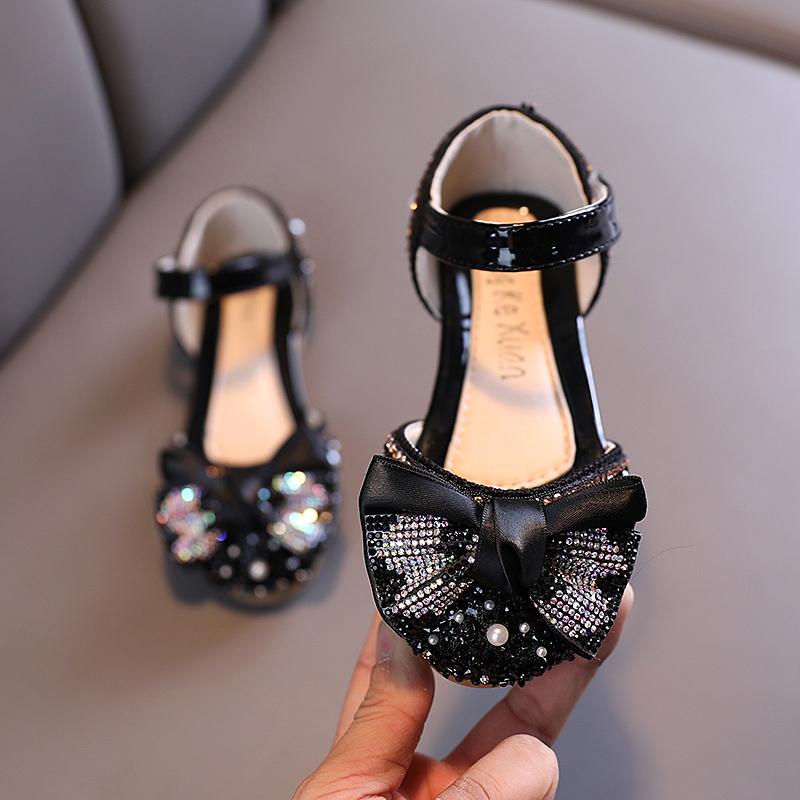 

Kids Princess Shoes Luxurious Party Wedding Sequins 21-30 Infant Girl s Mary Janes Glitter Fashion Pink Green Children Flats 24