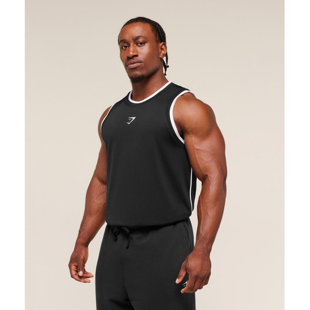 Gymshark Graphic Basketball Mesh Tank Black A3b7m Bb2j