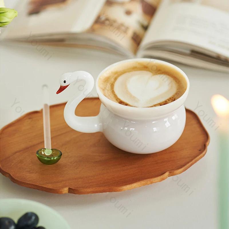 Fashionable Creative Glass Coffee Cups Household Breakfast Milk Cup Light Luxury and Exquisite Kungfu Tea Set Unique Teaware