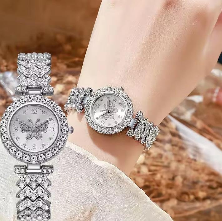 New Ladies Steel Belt Watch Butterfly Series Fashion Casual Versatile Personality Full Diamond Quartz Steel Belt Women S Watch bulk price