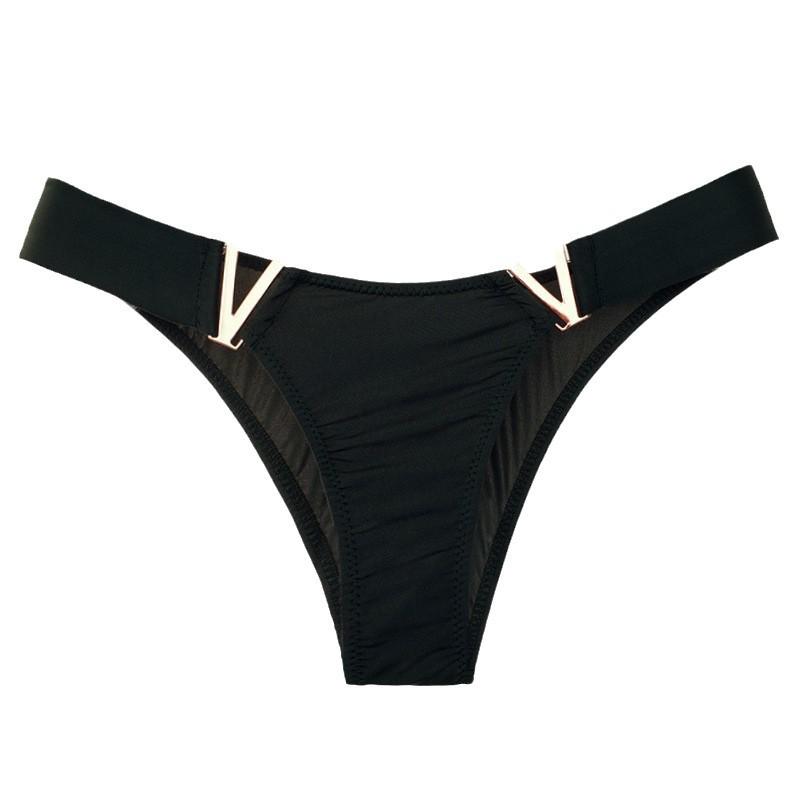 European & American Ice Silk Low Waist V-Shaped Sport Thong: Sexy, Hip-Lifting, Half-Coverage Design