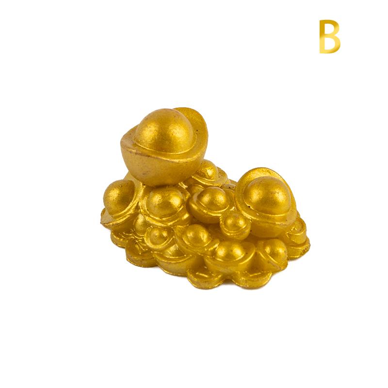 Mini Auspicious Gold Ingot Ornament Lucky Yuanbao Fengshui Decor Dollhouse Craft