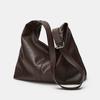 Soft leather shoulder bag Simple retro bag Large capacity Solid color
