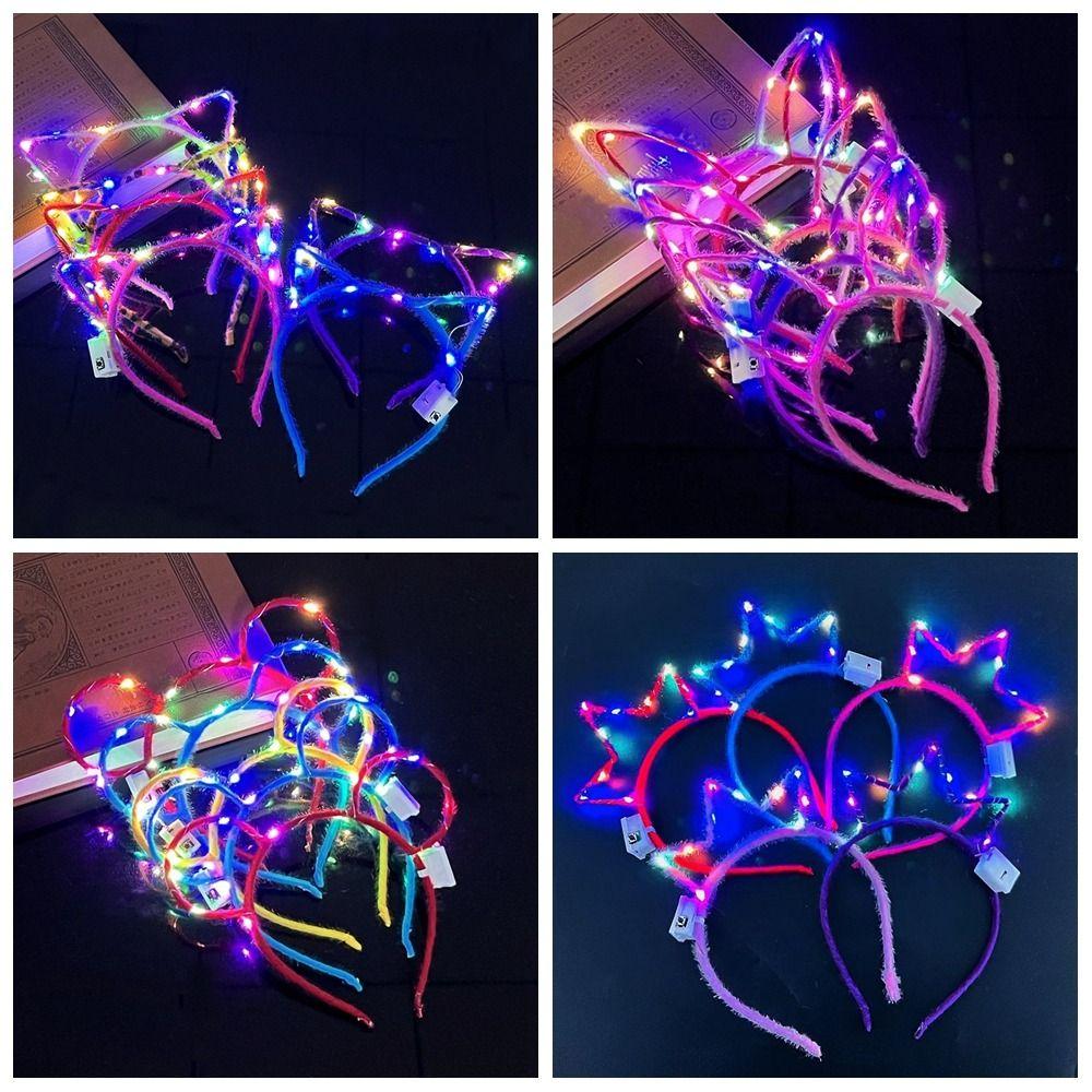 Concert Support Decoration Glowing Cat Ears Hair Band LED Rabbit Ears Headband  Kid