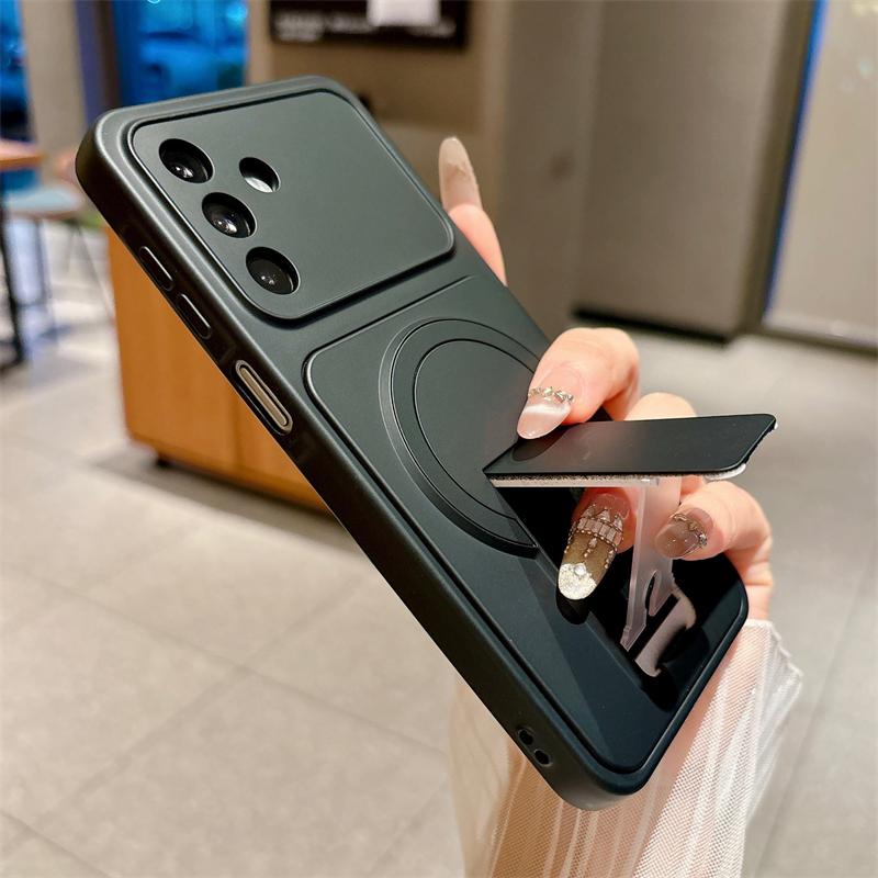 Folding Bracket Magnetic Case For Samsung Galaxy Note 20 Ultra A57 A37 A17 A54 A56 A36 A26 A35 A07 A16 A55 A34 A25 Holder Cover