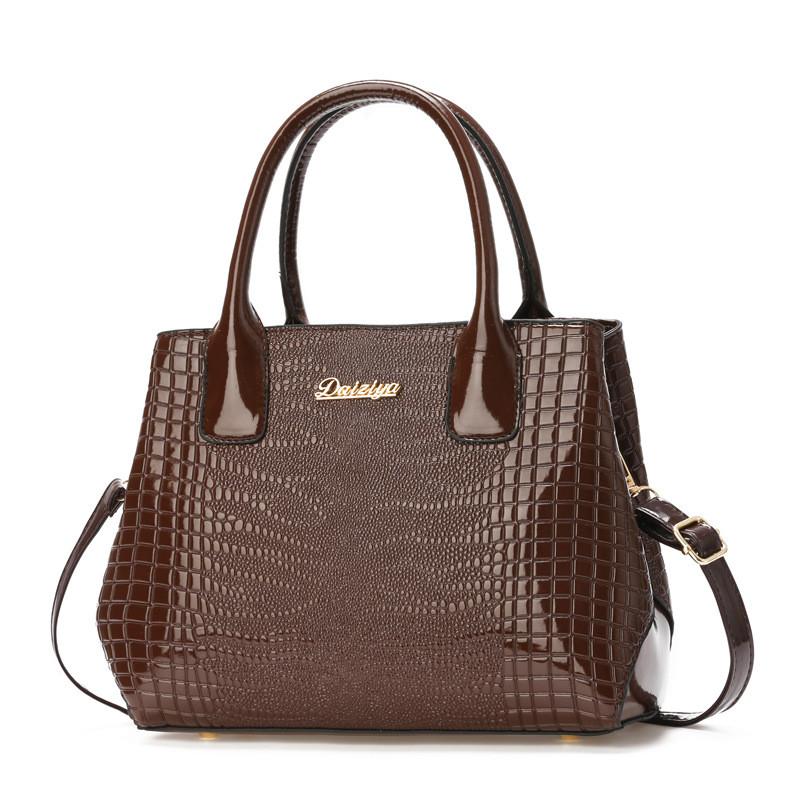 Stylish And Trendy Stone Texture Large Capacity Shoulder Bag For Women In Black Red Yellow Blue Purple And Coffee