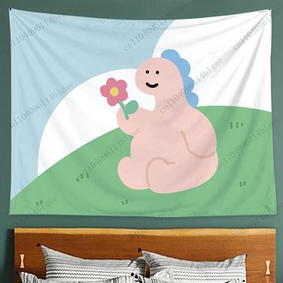 Verspielte Kreatur Wandteppich Cartoon Charme Wandbehang Schlafzimmerdeko Wandkunstdeko Hintergrundtuch Ästhetischer Wandbehang