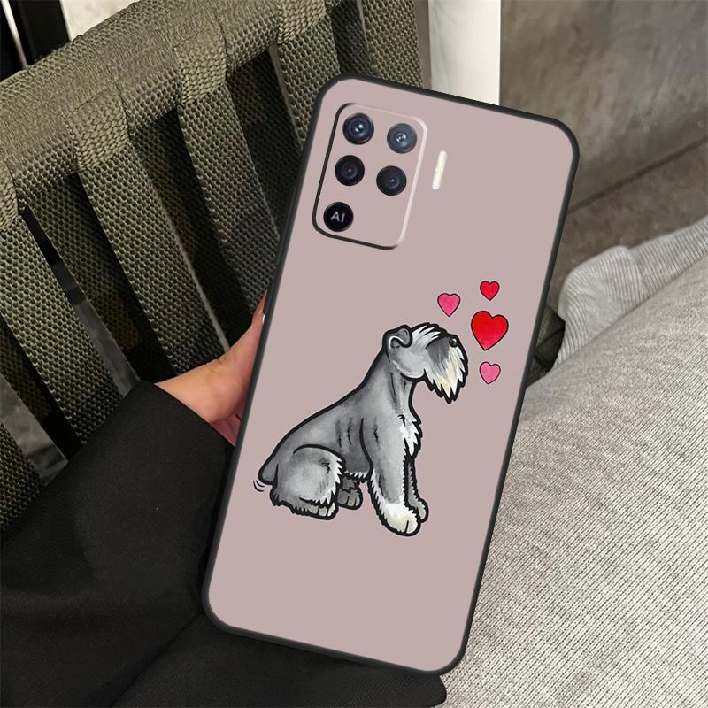 

Cartoon Schnauzer Dog Case For Oppo A78 A98 A80 A40 A60 A18 A38 A58 A15 A17 A77 A74 A94 A54 A57S A16 A76 A96 Cover OPPO A54 5G