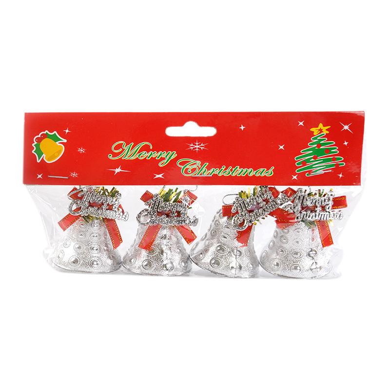 

4 шт. рождественские колокольчики украшения елочные подвески веселое рождественское украшение для дома новогодние принадлежности для вечеринки серебряный