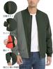 TACVASEN Air Force Military Size OD L Men's Jacket, Breathable, Padded, Zip-Up Blouson,