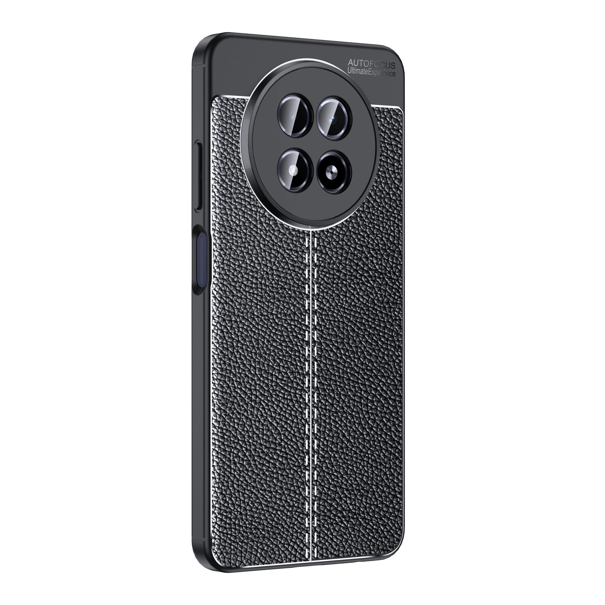 

For Realme 13 5G Case Litchi Texture TPU Flexible Phone Cover,Black A