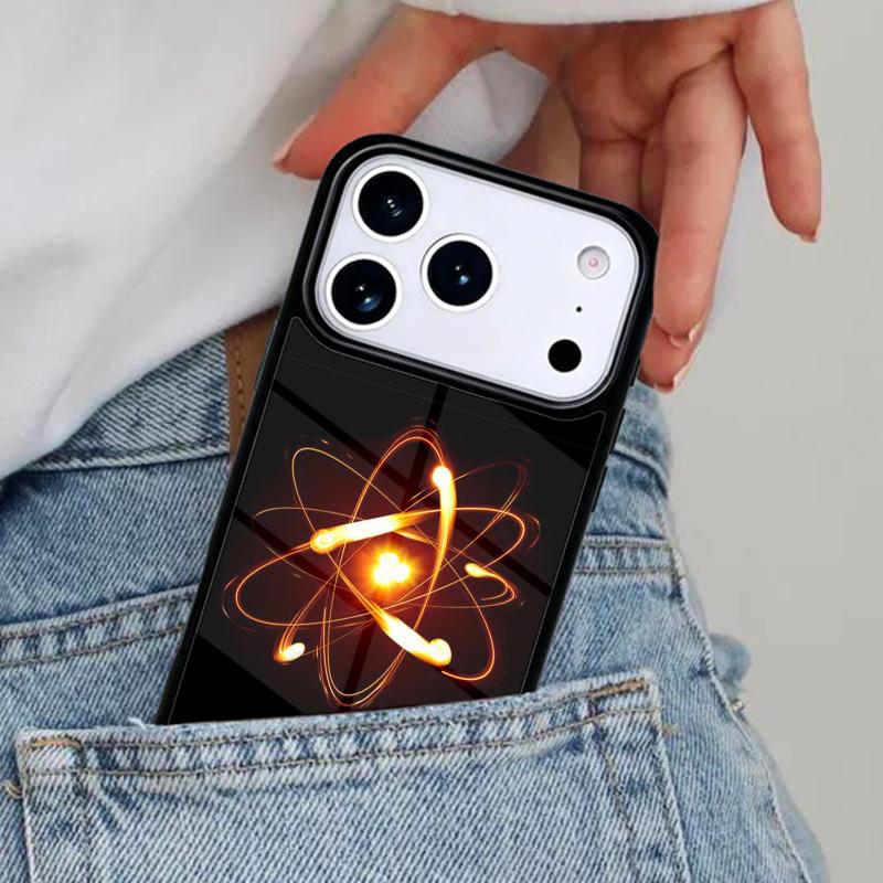 

Atom Chemistry Science Phone Case for iPhone 16e 15 14 13 12 17 Pro Max Plus Air 17pro Cover Coque iPhone17