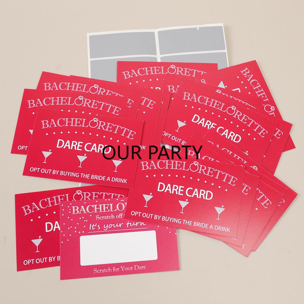

20Pcs/Pack Bachelorette Scratch Dare Card Bridal Shower Games Cards with Scratch Off Stickers for Wedding Hen Party Decoration