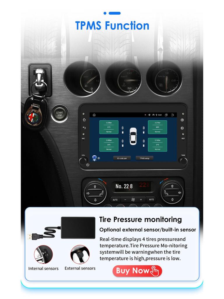 7-Inch Android GPS Car Display & Reversing System for Alfa Romeo