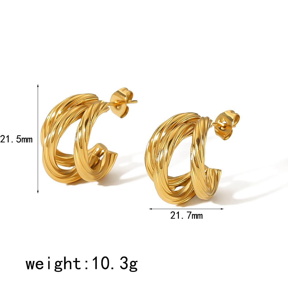 Geometric Shape Stainless Steel Earrings For Trendy Female Office And Casual Use