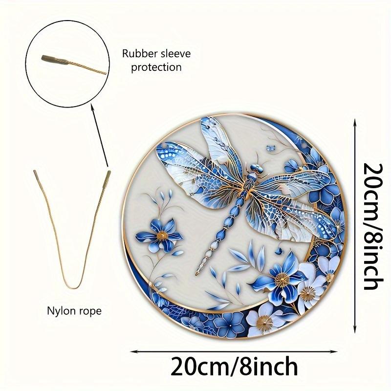 

Blue White Porcelain Dragonfly Sun Catcher, Acrylic Garden Decor with Vibrant Colors, Perfect Housewarming Thanksgiving Gift