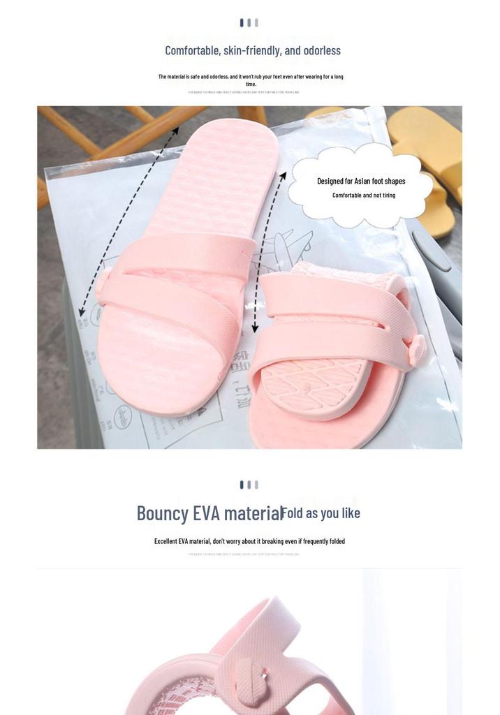 Foldable Non-Slip Travel Slippers for Women - Ideal for Bath, Hotel Stays, Business Trips, Swimming