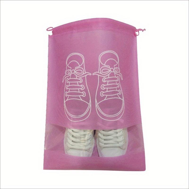 10pcs Ultra-Lightweight Waterproof Transparent Non-Woven Shoe Storage Bags for Travel & Home Organization